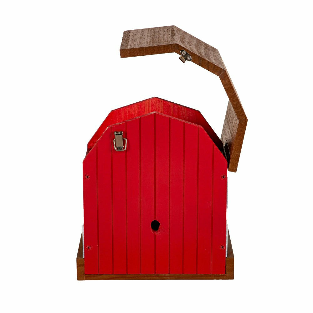Plow & Hearth LED Barn House Smart Bird Feeder with Camera