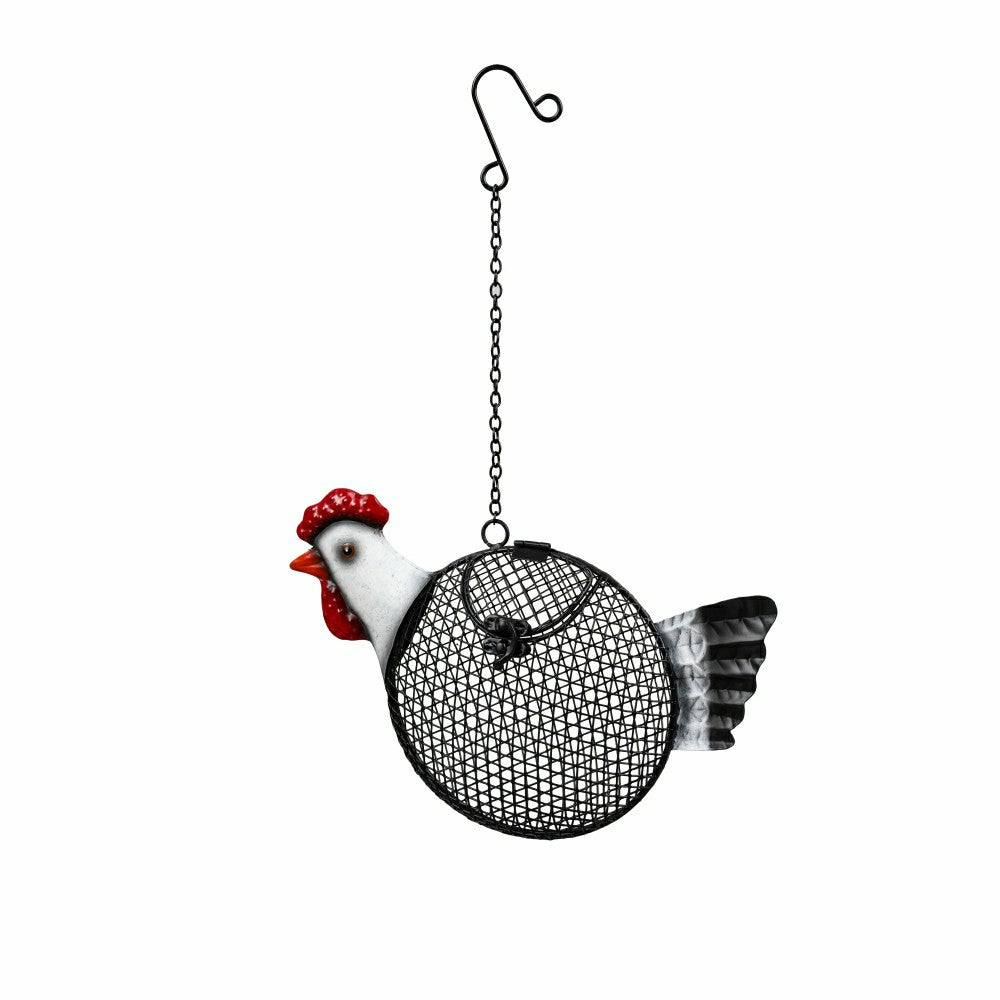 Plow & Hearth Petal & Plow Bird Feeder, Metal Rooster Seed Feeder