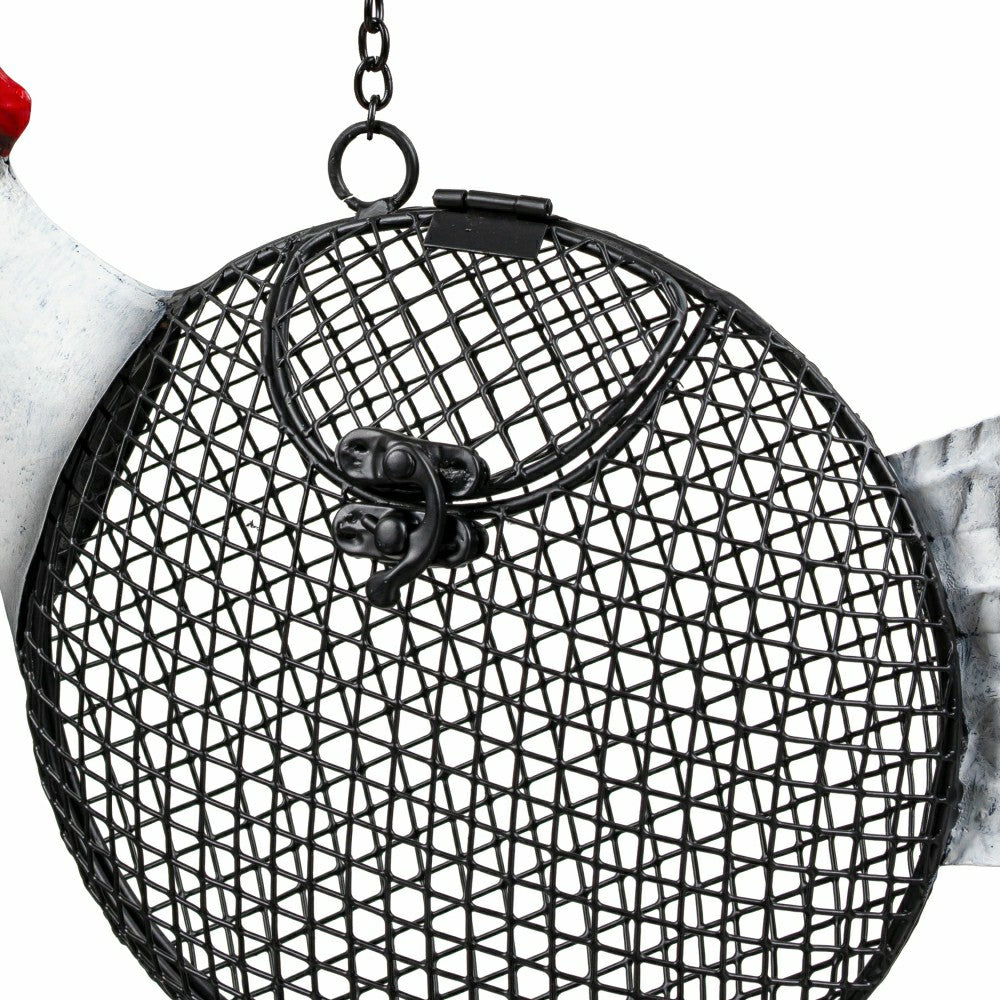 Plow & Hearth Petal & Plow Bird Feeder, Metal Rooster Seed Feeder