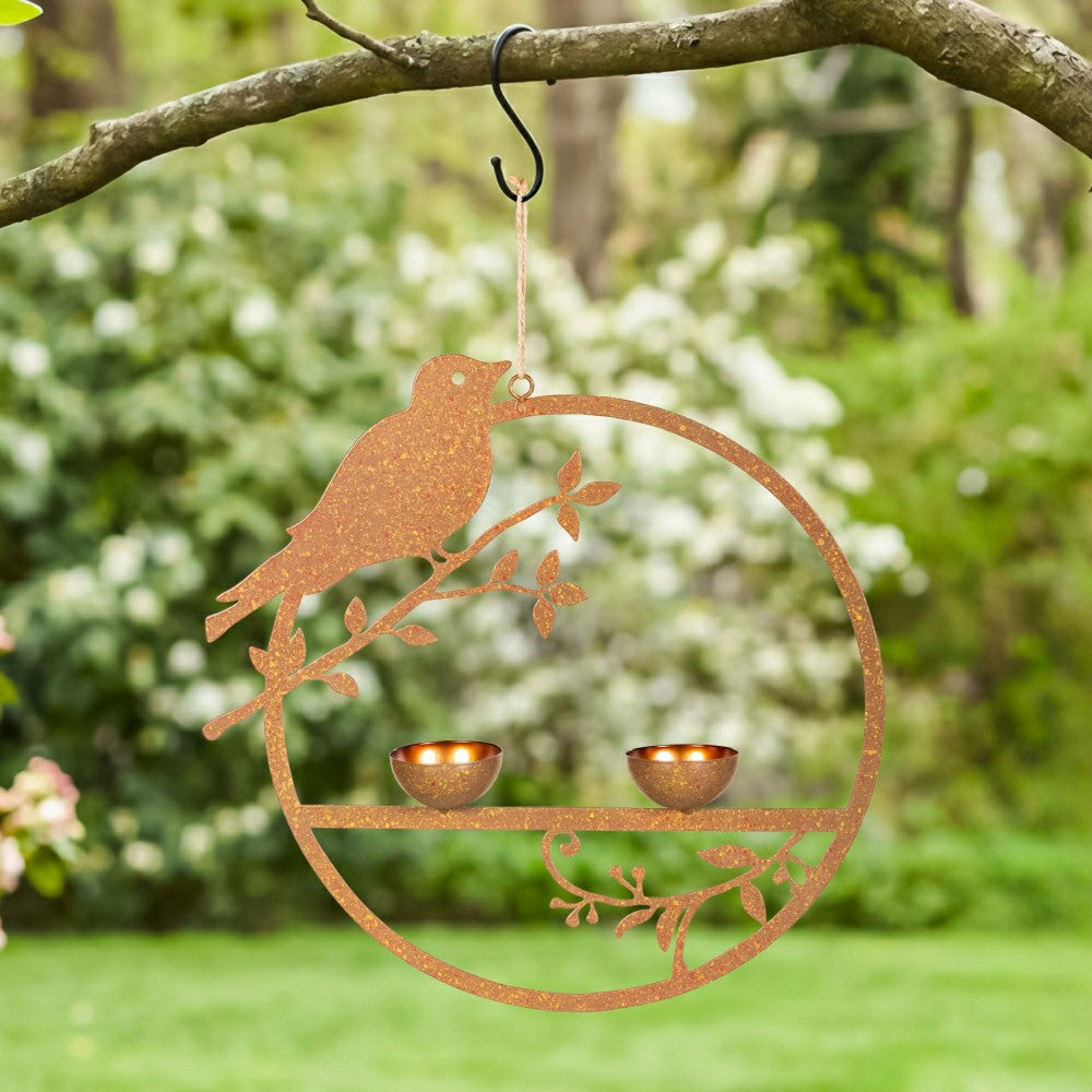 Plow & Hearth Metal Hanging Bird Feeder, Set of 2