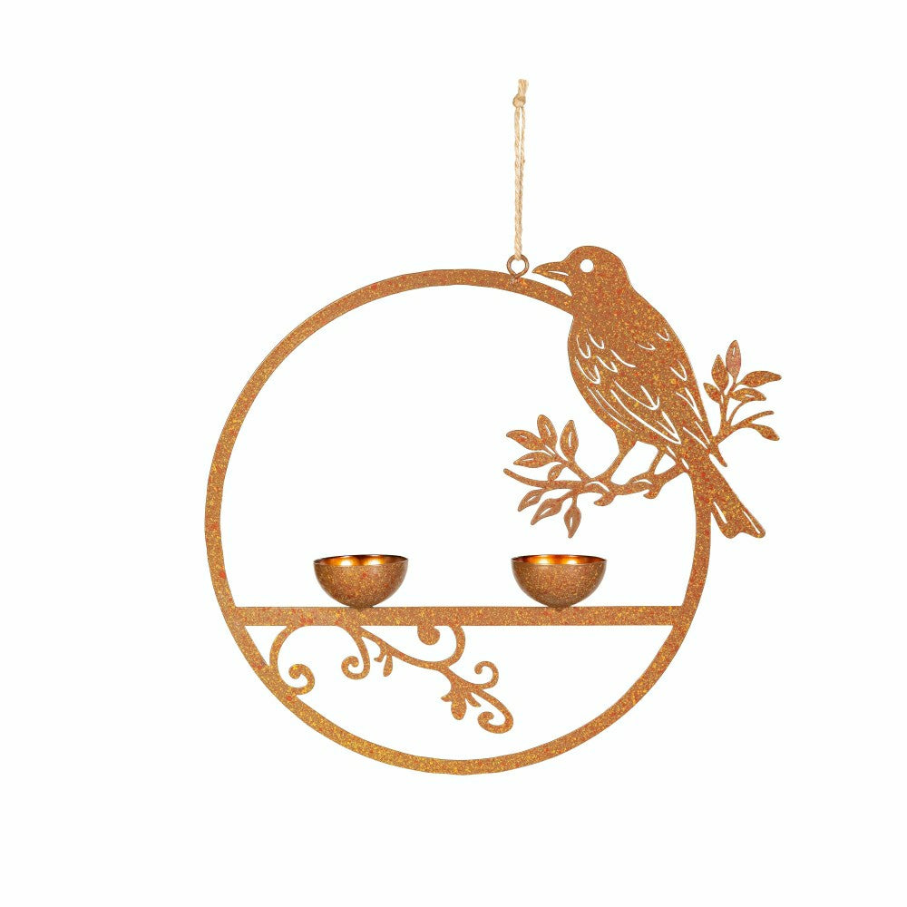 Plow & Hearth Metal Hanging Bird Feeder, Set of 2