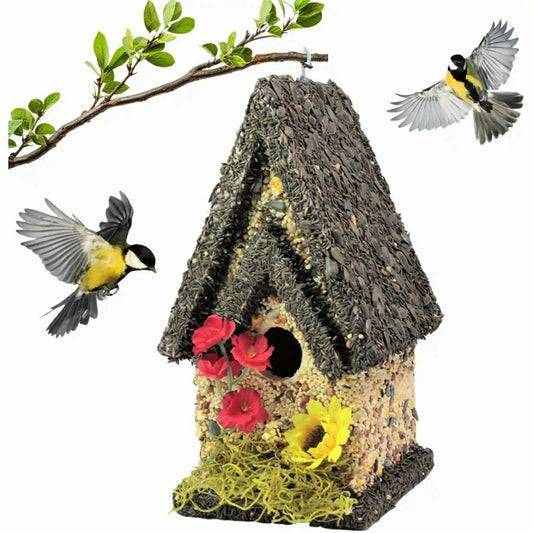 Plow & Hearth Tall Edible Birdhouse with Dark Roof