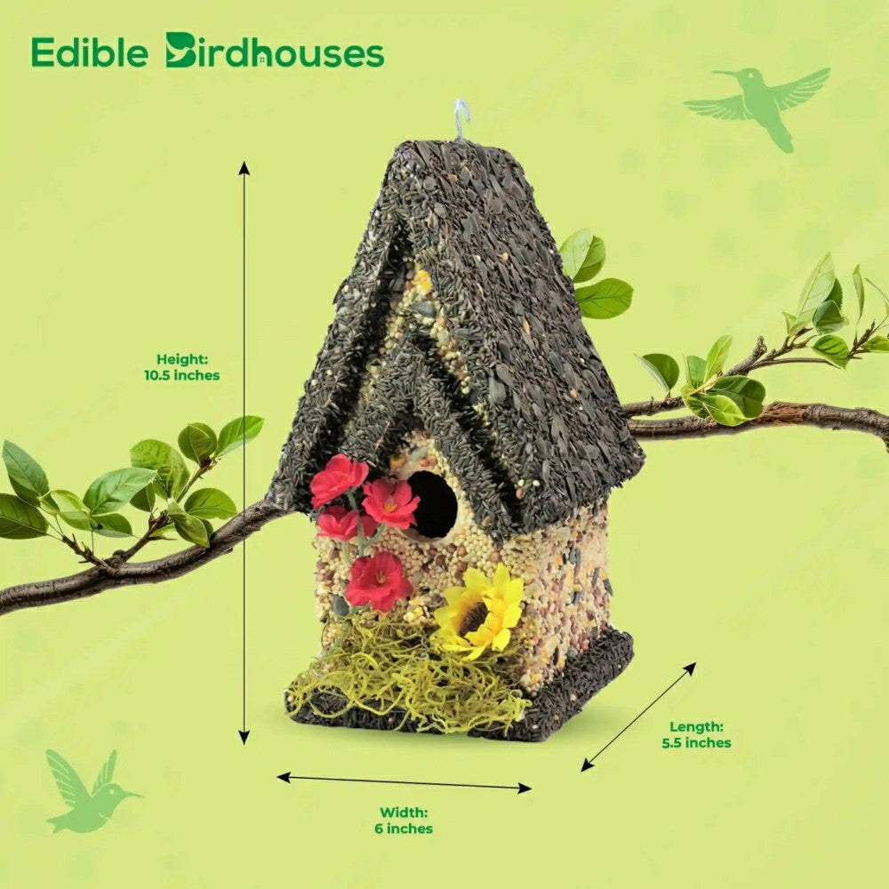 Plow & Hearth Tall Edible Birdhouse with Dark Roof