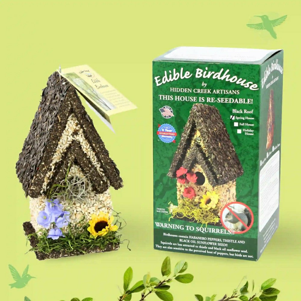 Plow & Hearth Tall Edible Birdhouse with Dark Roof