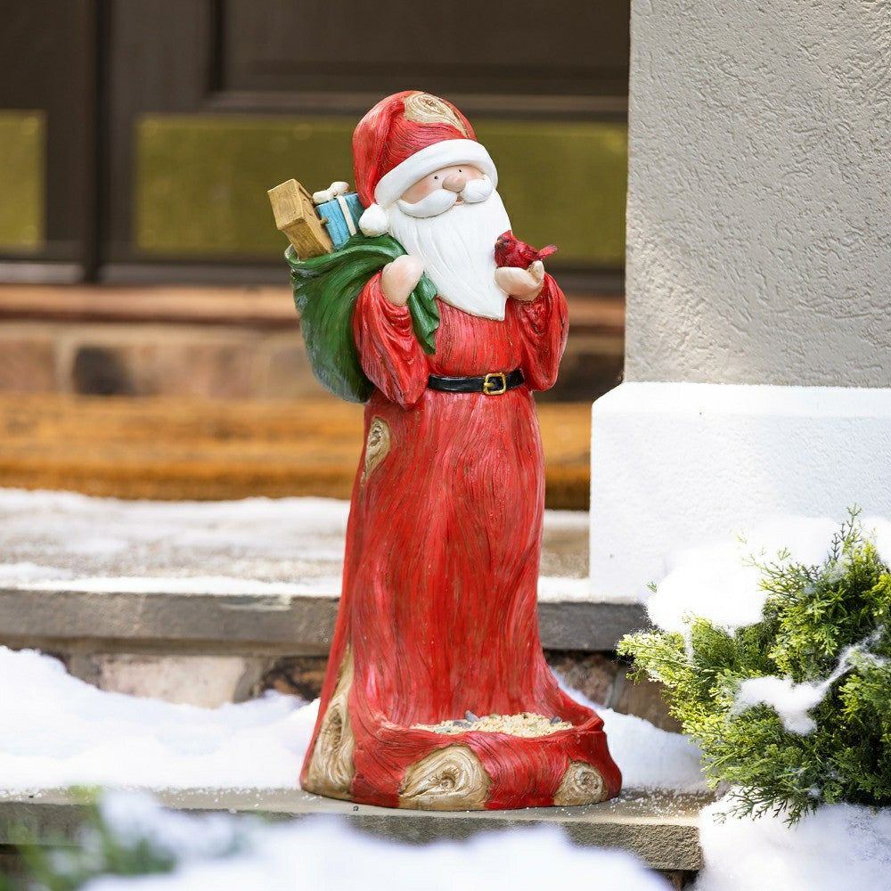 Plow & Hearth All-Weather Santa Bird Feeder Statue