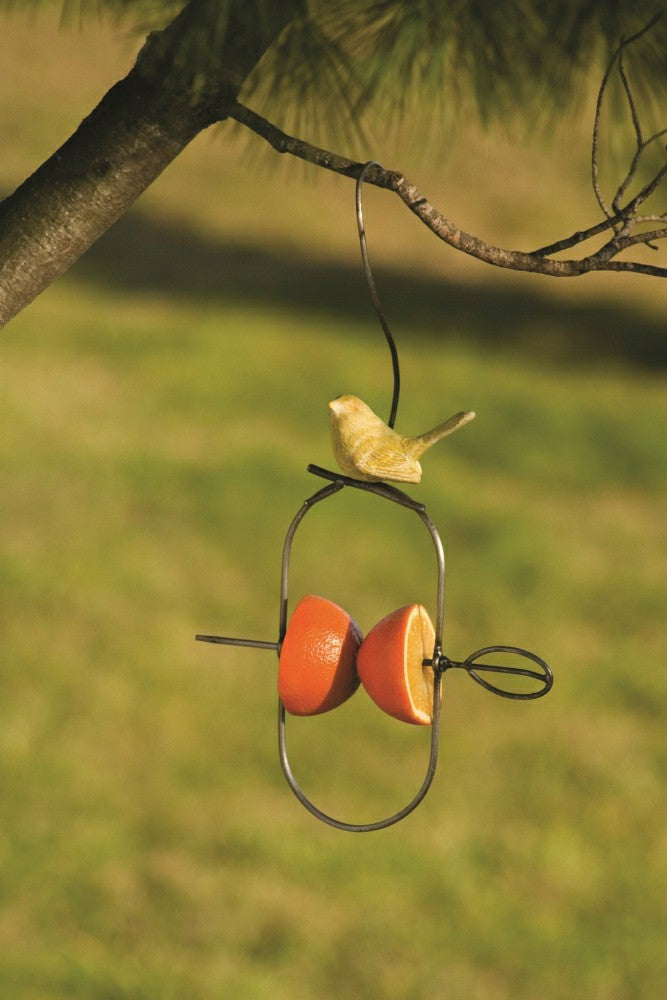 Plow & Hearth Yellow Bird Fruit Feeder