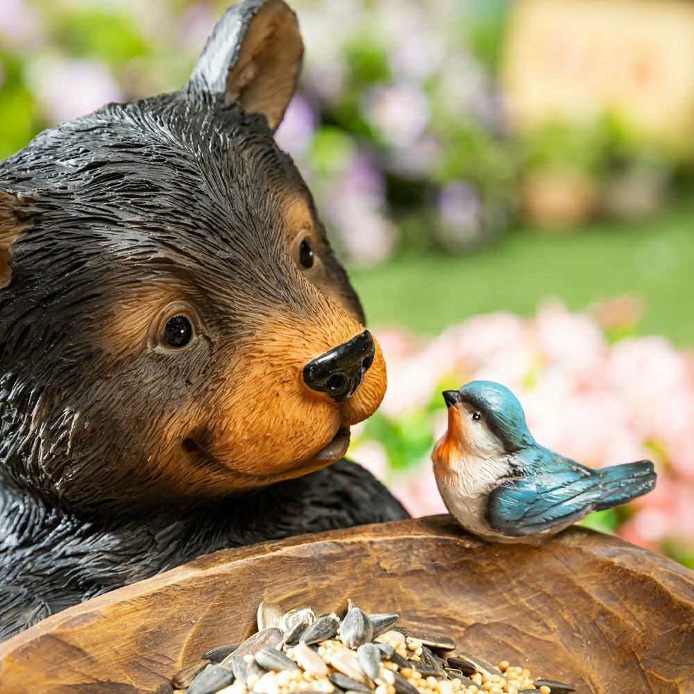 Plow & Hearth Bear Resin Bird Feeder