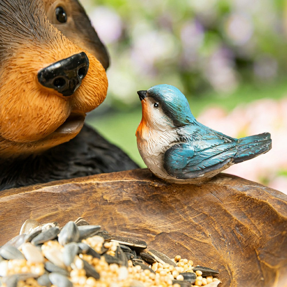 Plow & Hearth Bear Resin Bird Feeder