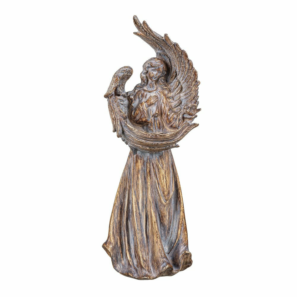 Plow & Hearth Nativity Bird Feeder, Resin Bird Feeder, Angel, 17"H