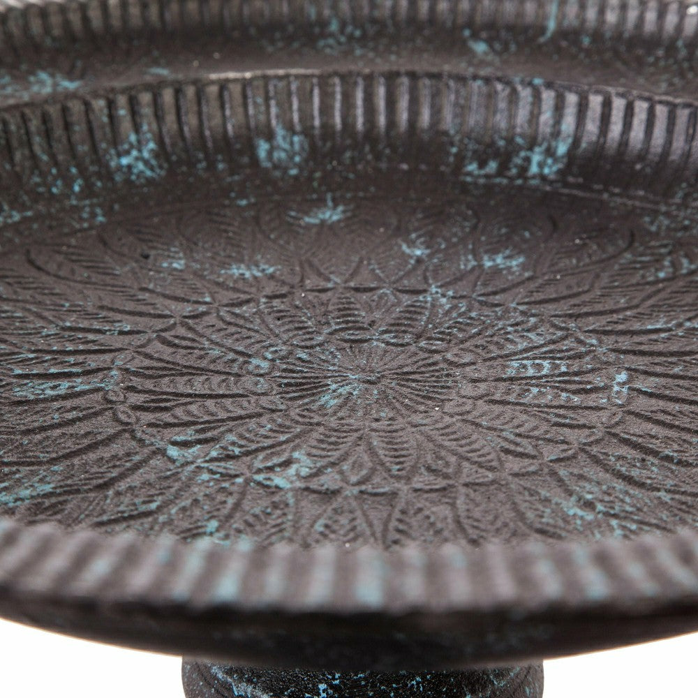 Plow & Hearth Sculpted Songbirds Metal Pedestal Birdbath