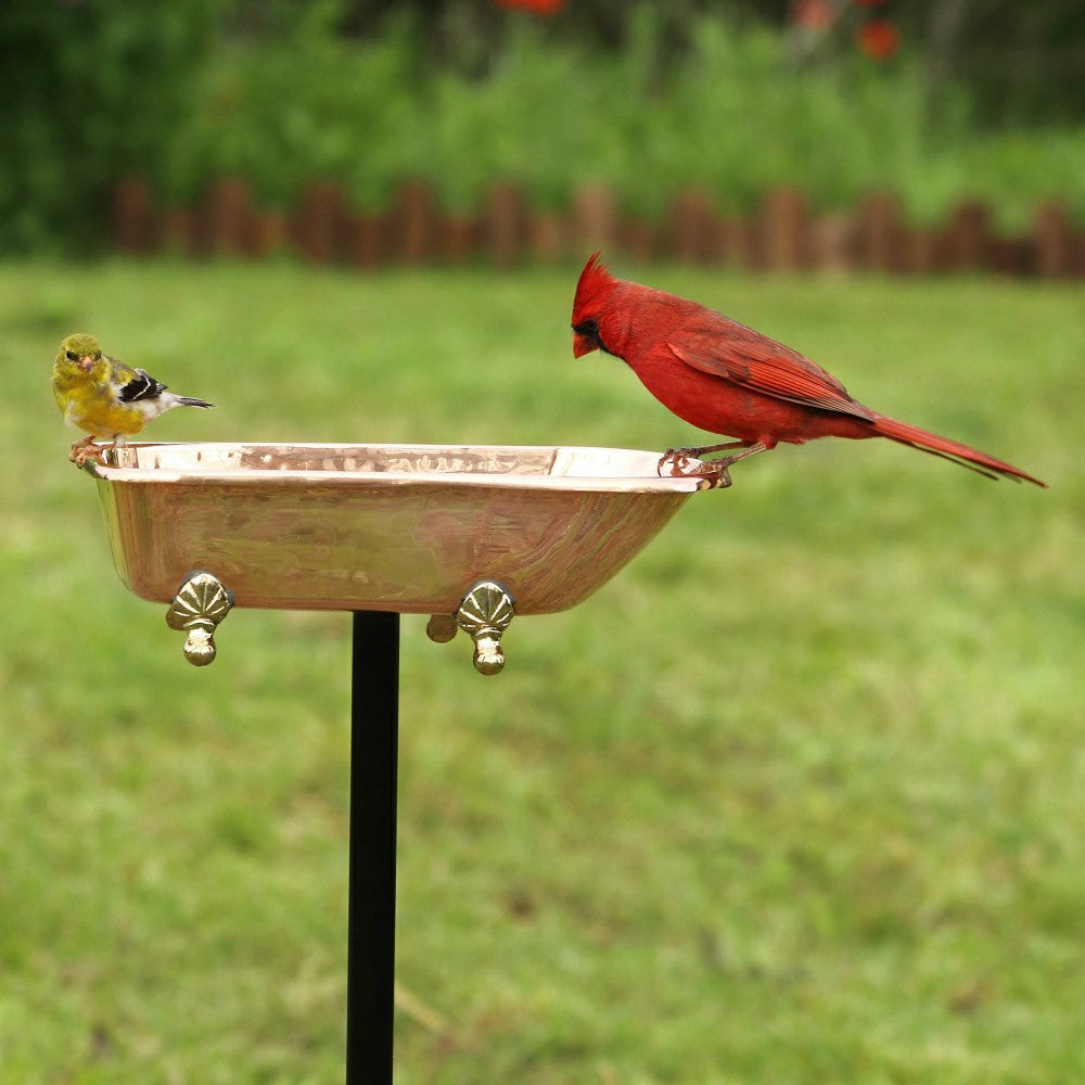 Plow & Hearth Splish Splash Birdbath, Polished Copper