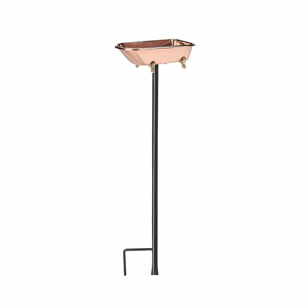 Plow & Hearth Splish Splash Birdbath, Polished Copper