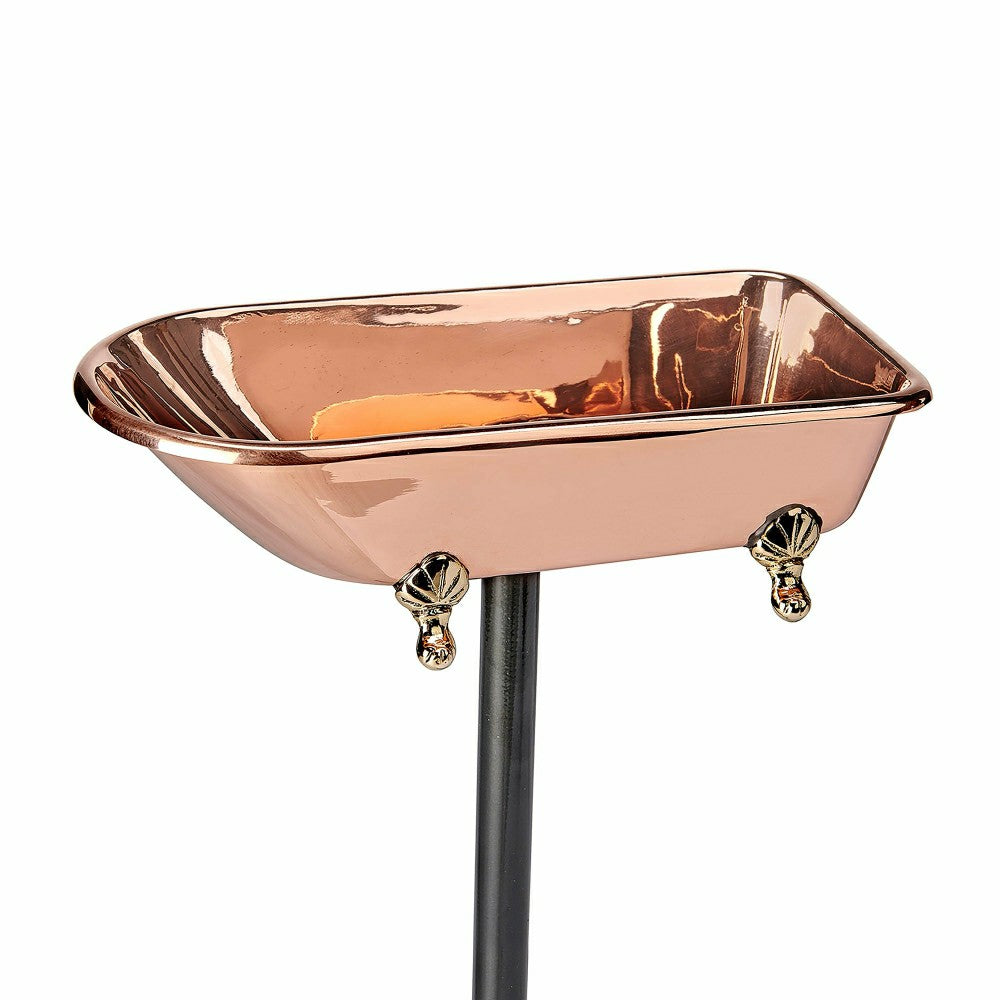 Plow & Hearth Splish Splash Birdbath, Polished Copper