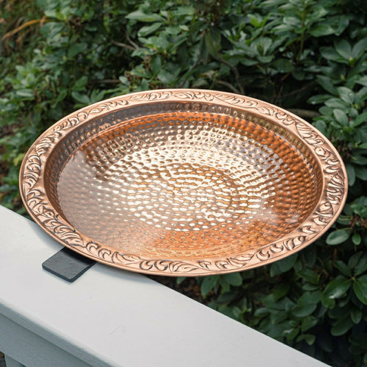Plow & Hearth Large Deck Mounted Copper Birdbath