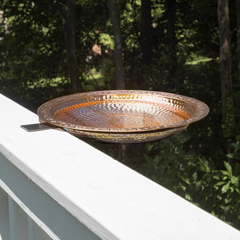 Plow & Hearth Large Deck Mounted Copper Birdbath