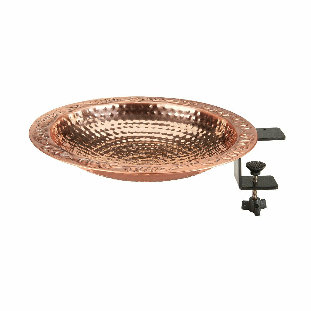 Plow & Hearth Large Deck Mounted Copper Birdbath