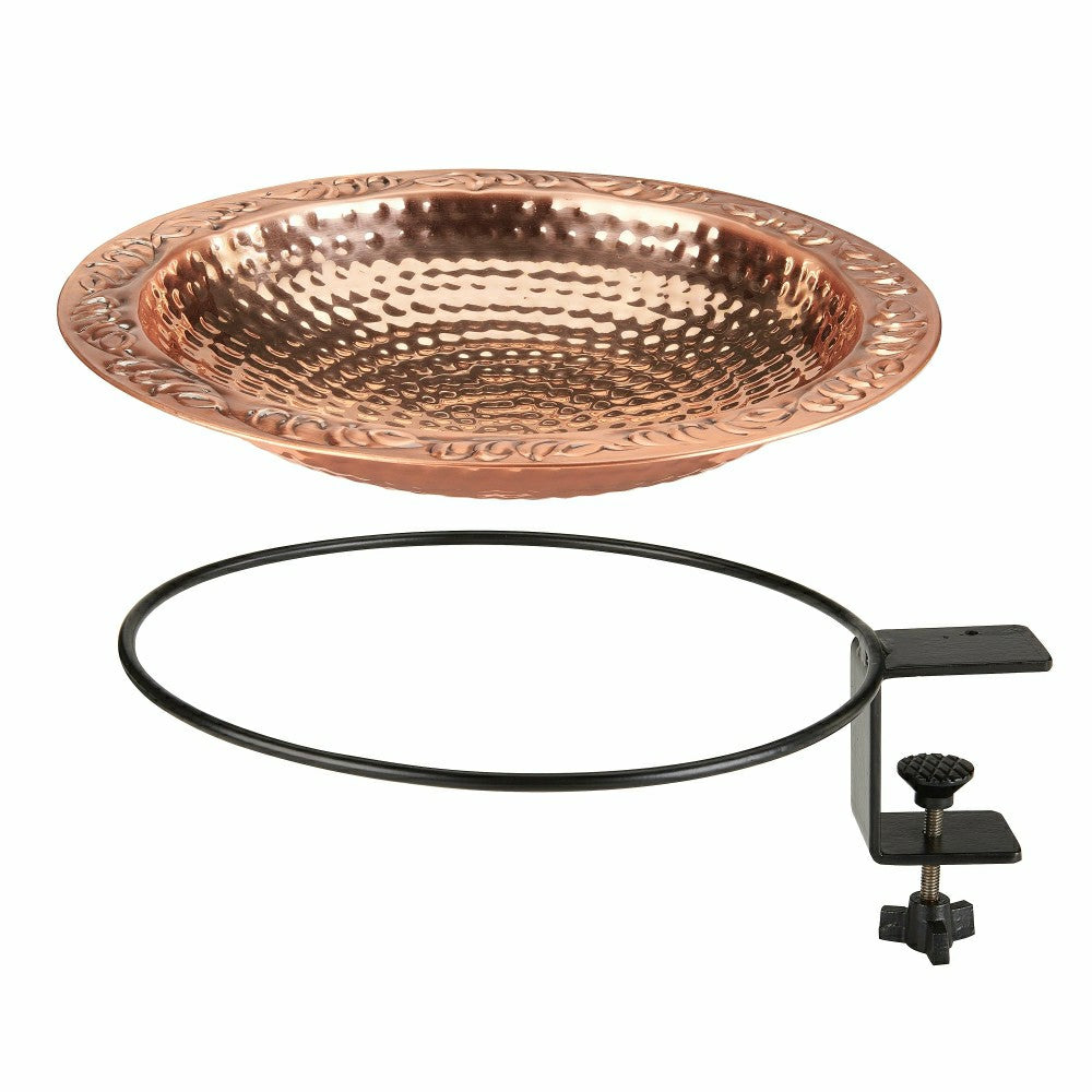 Plow & Hearth Large Deck Mounted Copper Birdbath