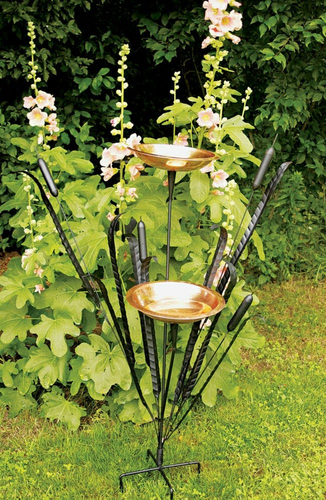 Plow & Hearth Double Cattail Birdbath