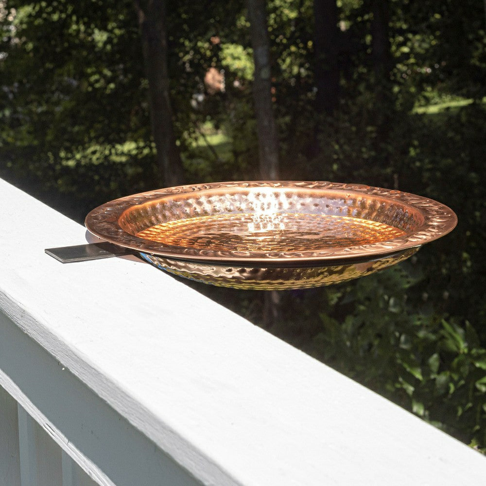 Plow & Hearth Small Deck Mounted Copper Birdbath