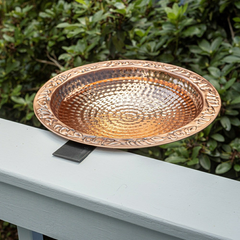 Plow & Hearth Small Deck Mounted Copper Birdbath