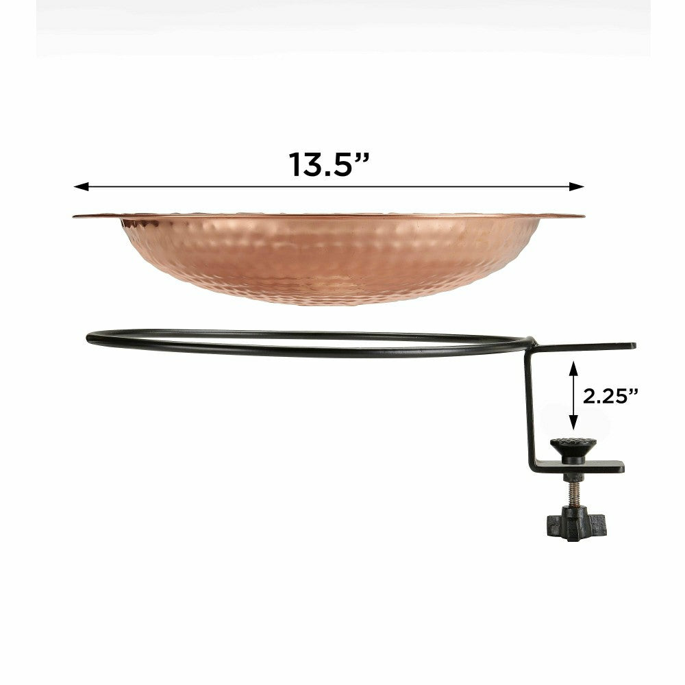 Plow & Hearth Small Deck Mounted Copper Birdbath