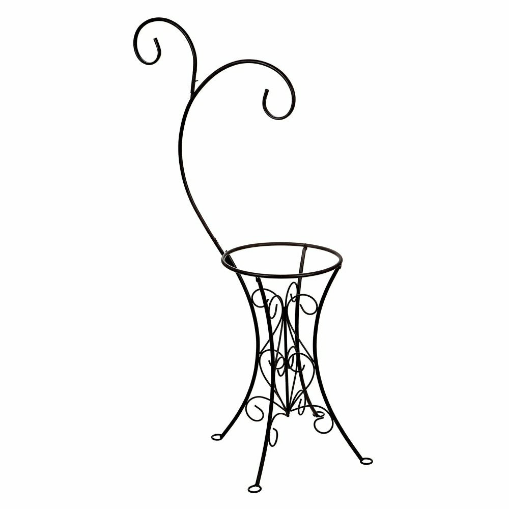 Plow & Hearth Metal Birdbath Stand with Dual Shepard’s Hooks