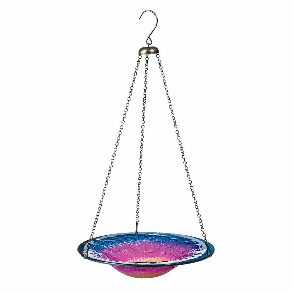 Plow & Hearth Hanging Sunrise Glass Bird Bath