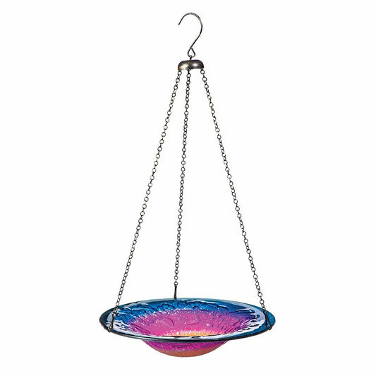 Plow & Hearth Hanging Sunrise Glass Bird Bath