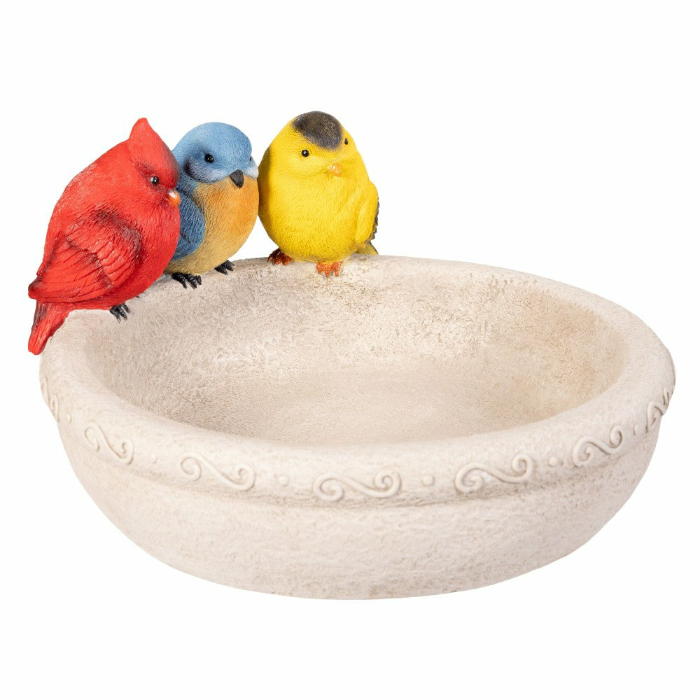 Plow & Hearth Trio Birds Resin Birdbath