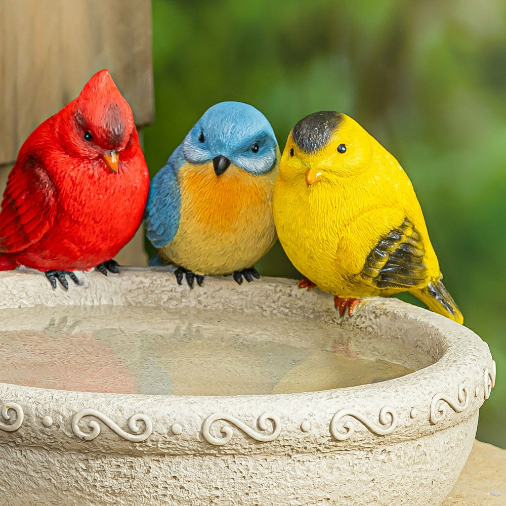 Plow & Hearth Trio Birds Resin Birdbath