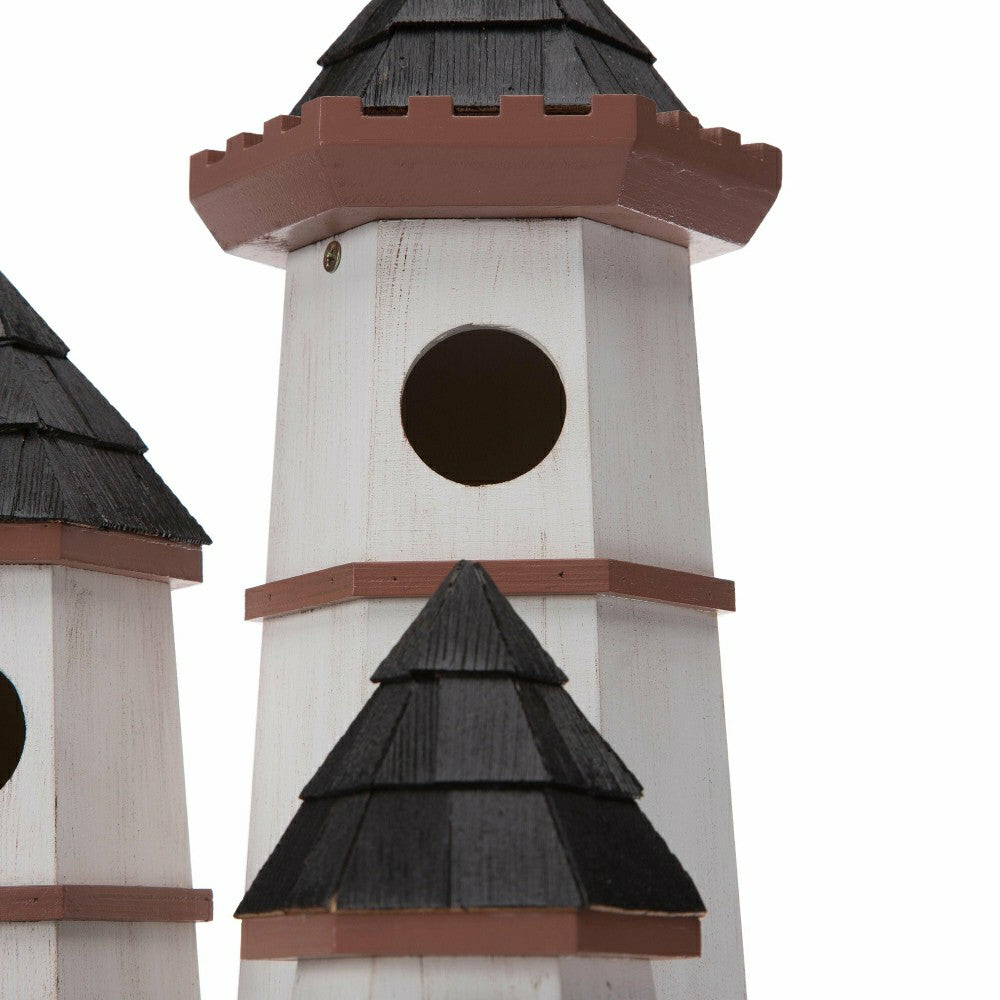 Plow & Hearth Three Tower Castle Birdhouse with Dragon Weathervane