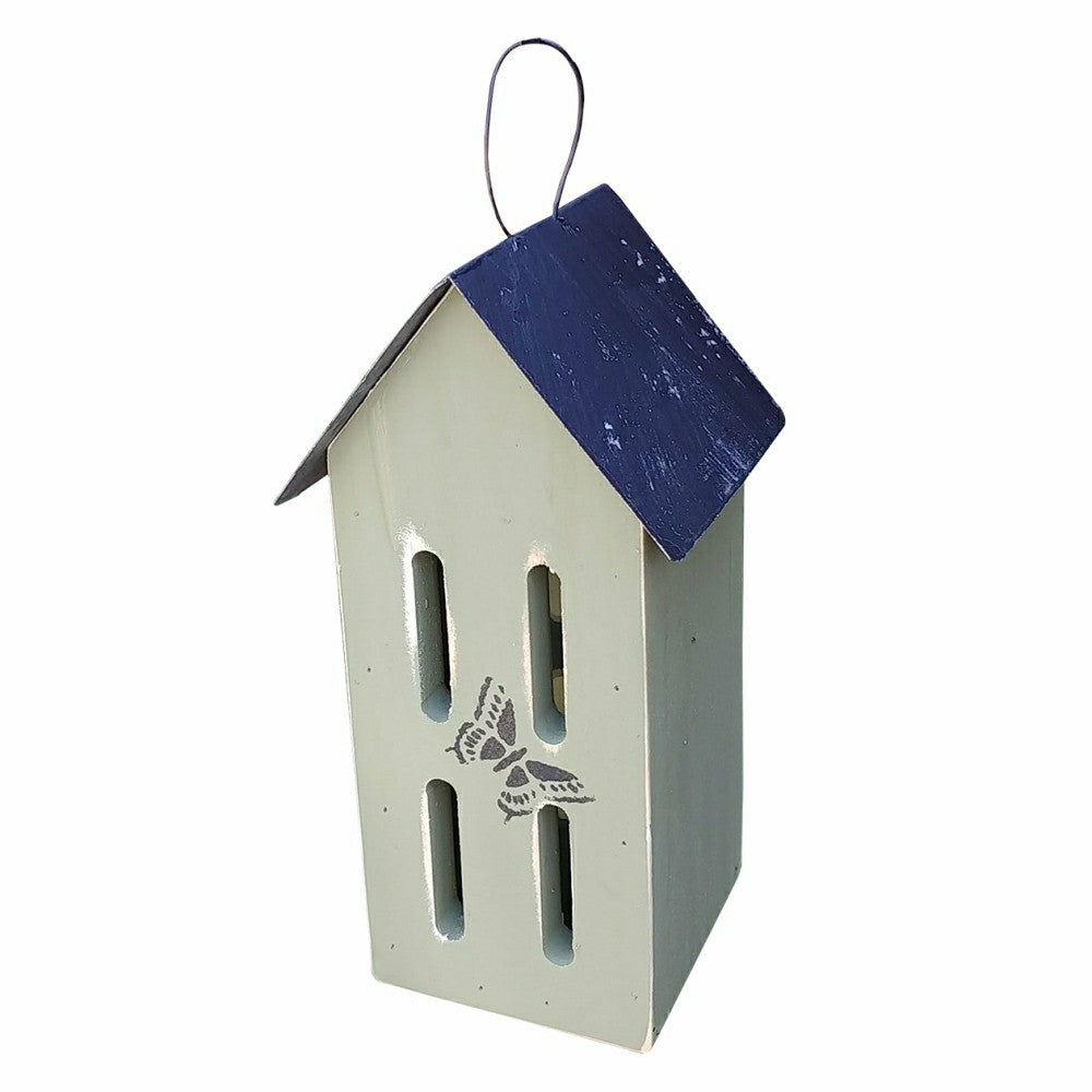 Plow & Hearth Stenciled Butterfly Bird House with Metal Roof