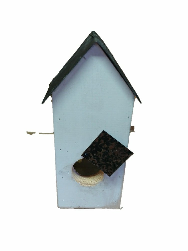 Plow & Hearth Butterfly Bird House with Hand Painted Flowers and Metal Roof