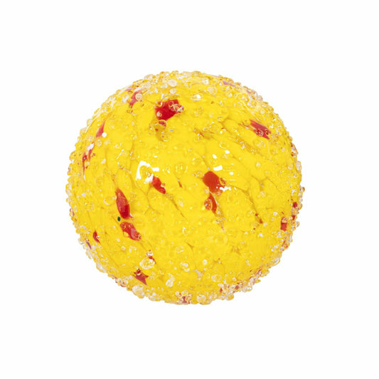 Plow & Hearth Art Glass Bee and Butterfly Ball, Yellow