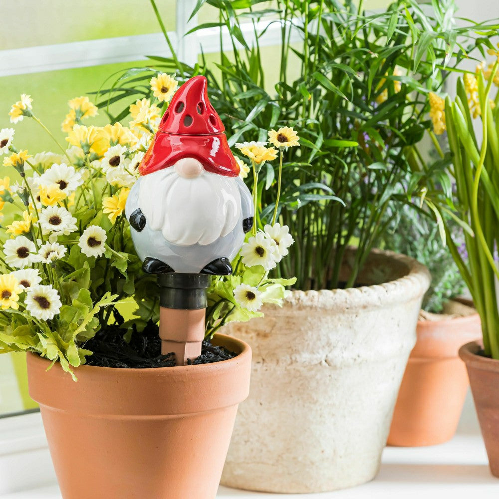 Plow & Hearth Whimsical Ceramic Fruit Fly/Gnat Trap with Watering Globe