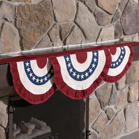 Plow & Hearth Classic American Flag Fireplace Mantel Bunting