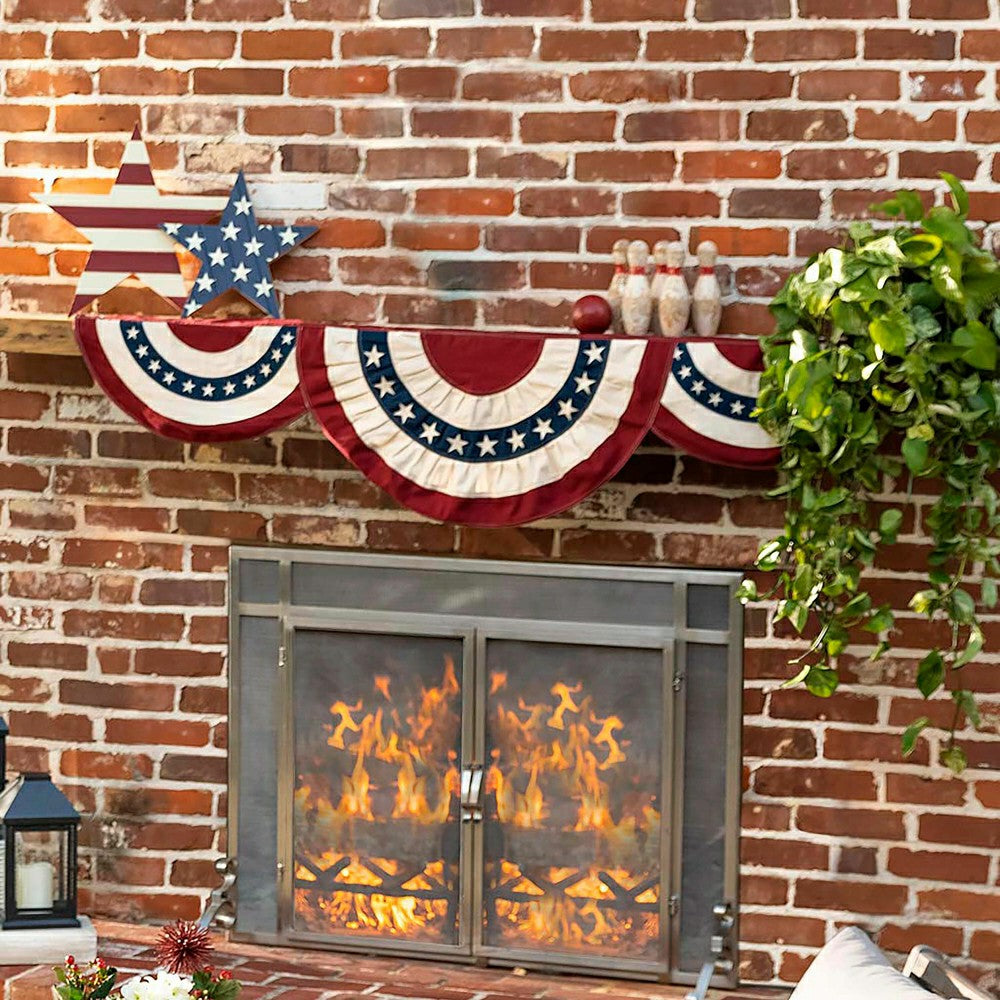 Plow & Hearth Classic American Flag Fireplace Mantel Bunting