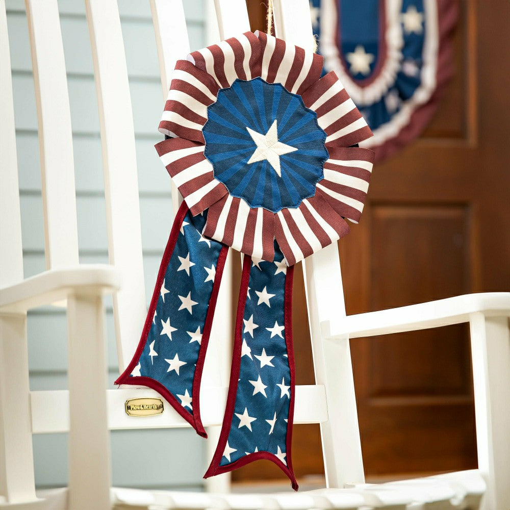 Plow & Hearth Patriodic Bow, Stars and Stripes 12"x24"