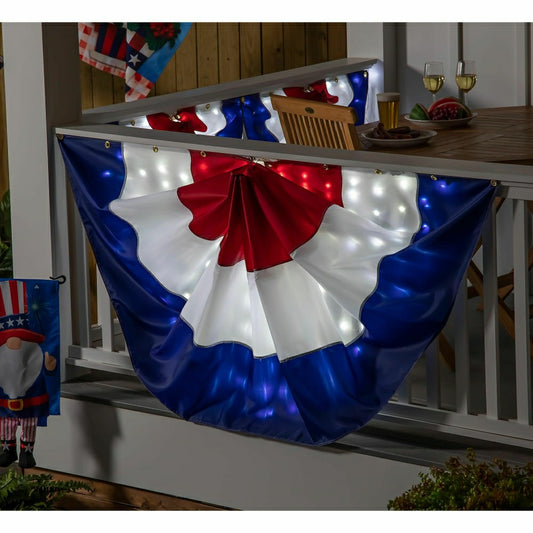 Plow & Hearth Patriotic Lit Bunting Kit, Large