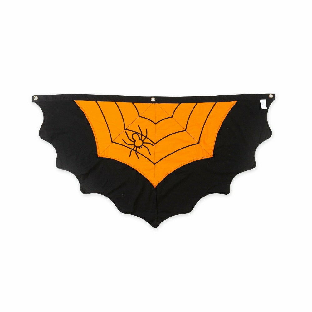 Plow & Hearth Large Halloween Spider Web Cotton Bunting