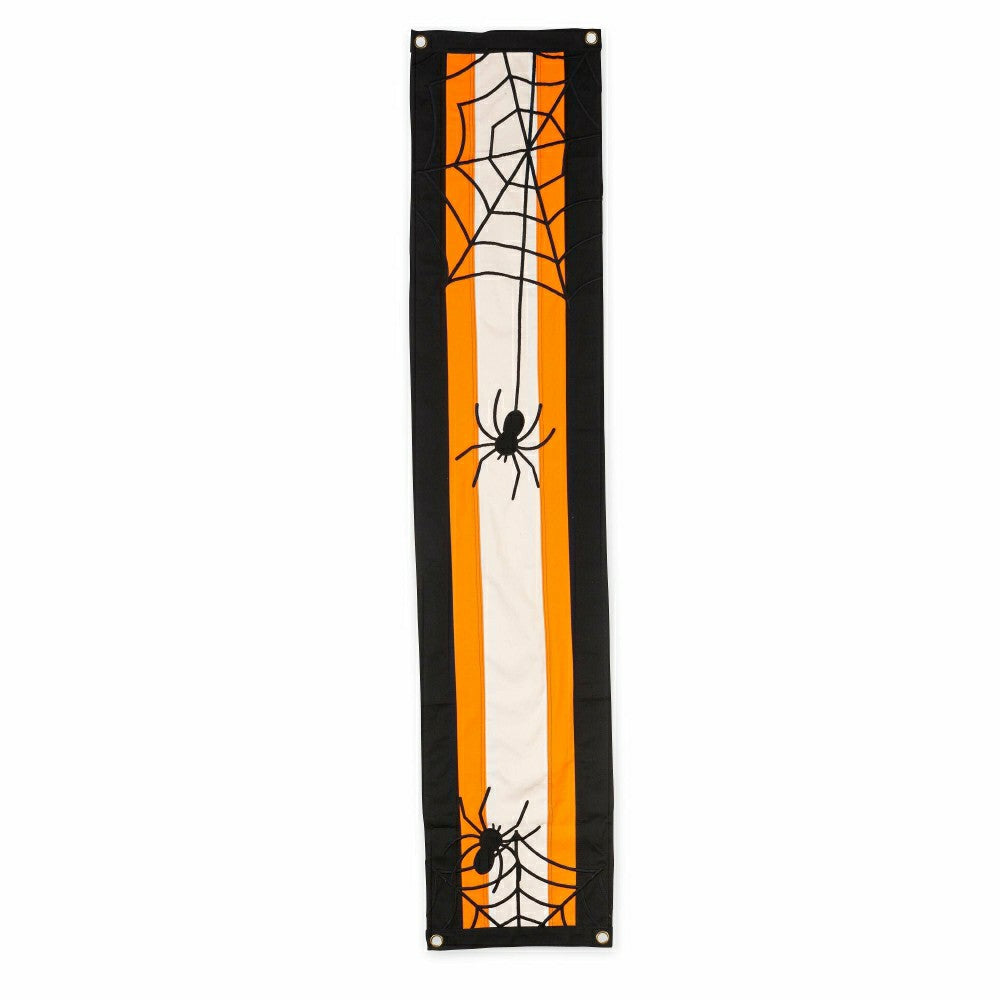 Plow & Hearth Halloween Spider Web Cotton Pillar Bunting