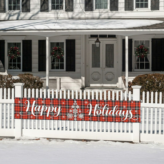 Plow & Hearth Christma Ornament Fence Banner