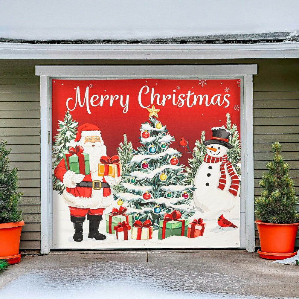 Plow & Hearth Merry Christmas Single Garage Door Cover