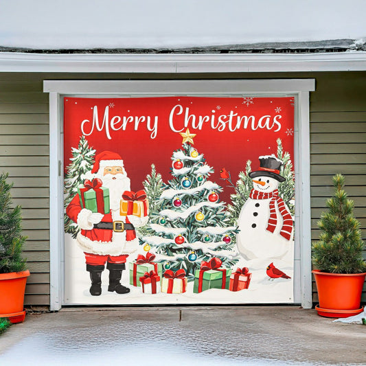 Plow & Hearth Merry Christmas Single Garage Door Cover