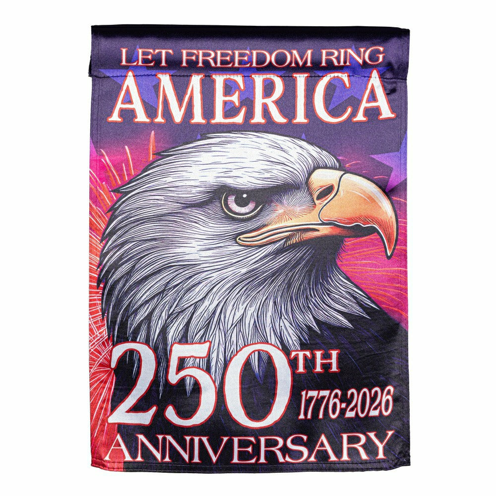 Plow & Hearth Let 250 Years of Freedom Ring Lustre Garden Flag