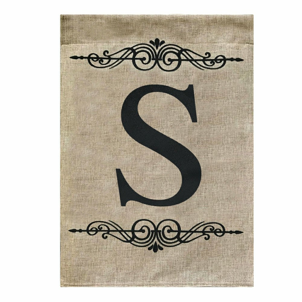Plow & Hearth "S" Burlap Monogrammed Garden Flag