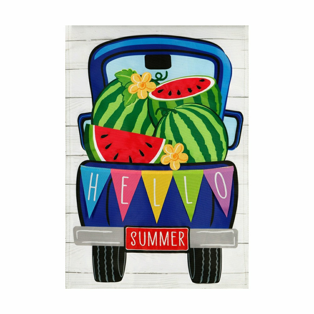 Plow & Hearth Hello Watermelon Truck Flag