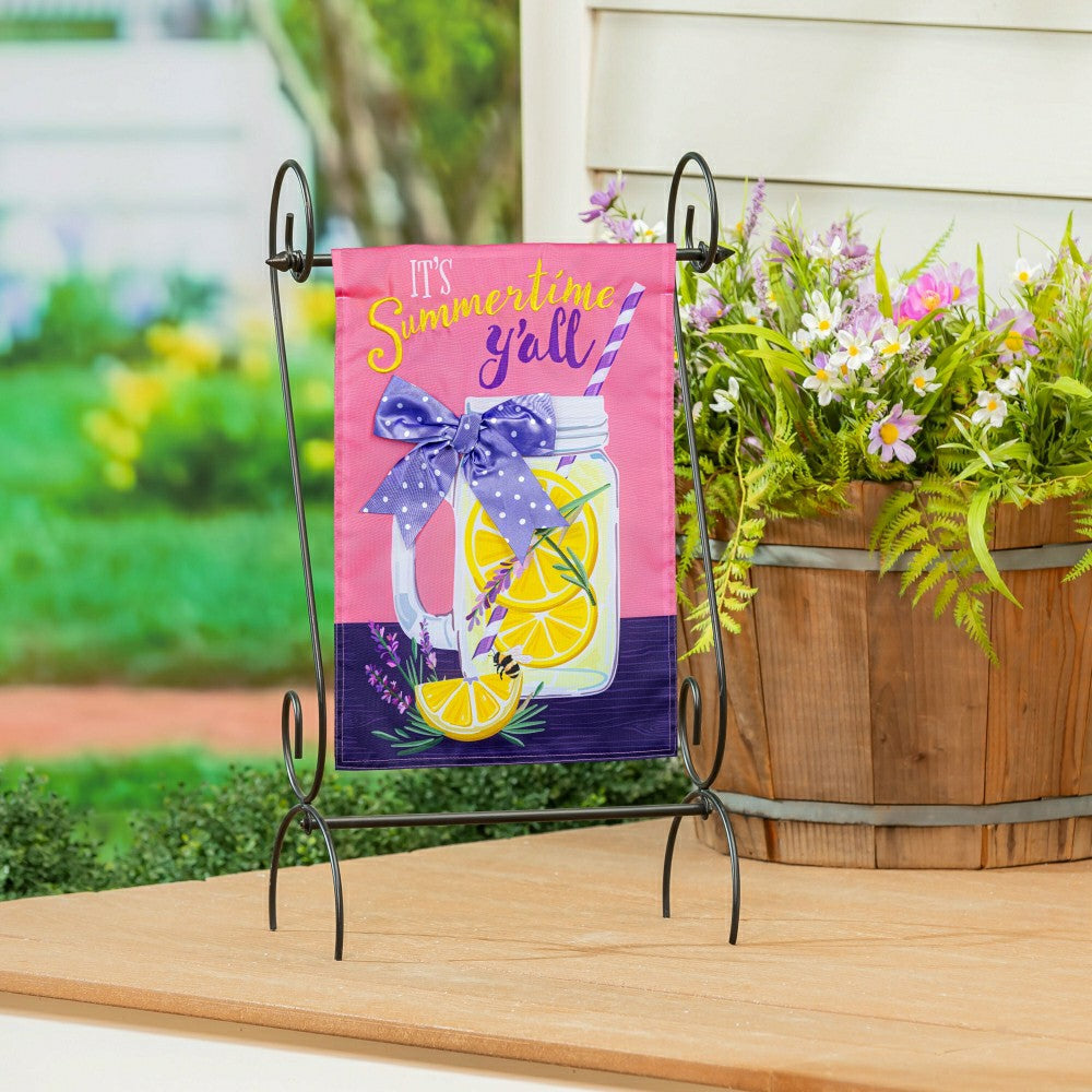 Plow & Hearth Lavender Lemonade Applique Garden Flag
