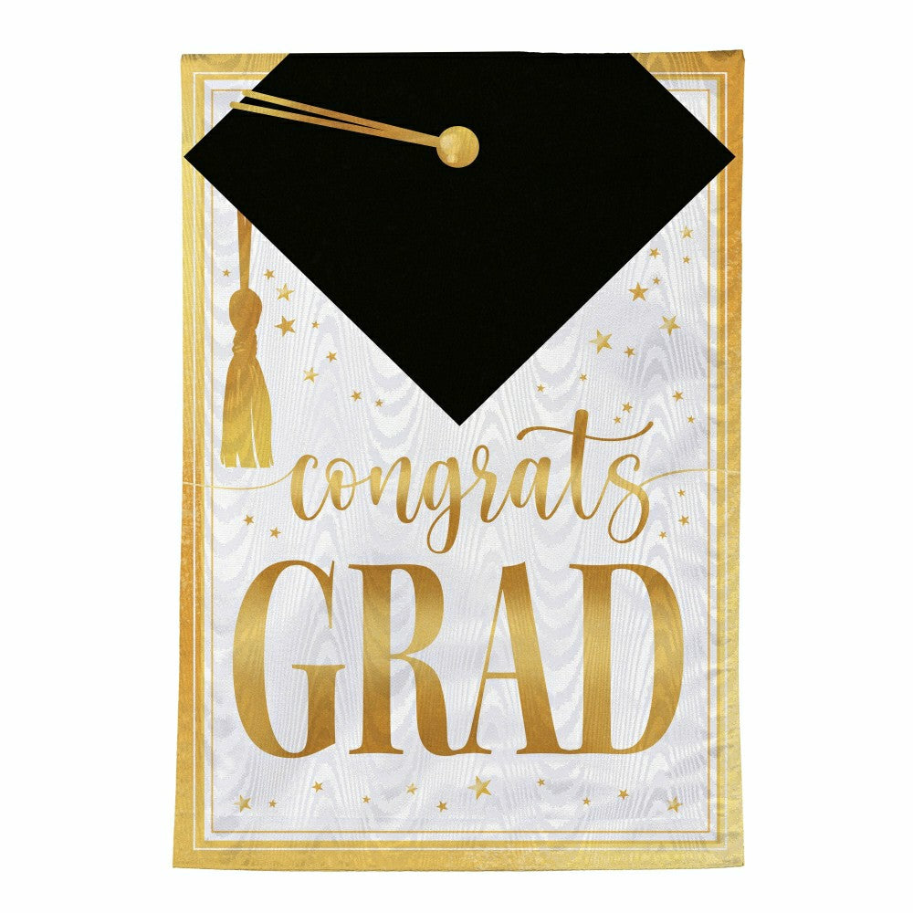 Plow & Hearth Graduation Moire Garden Flag