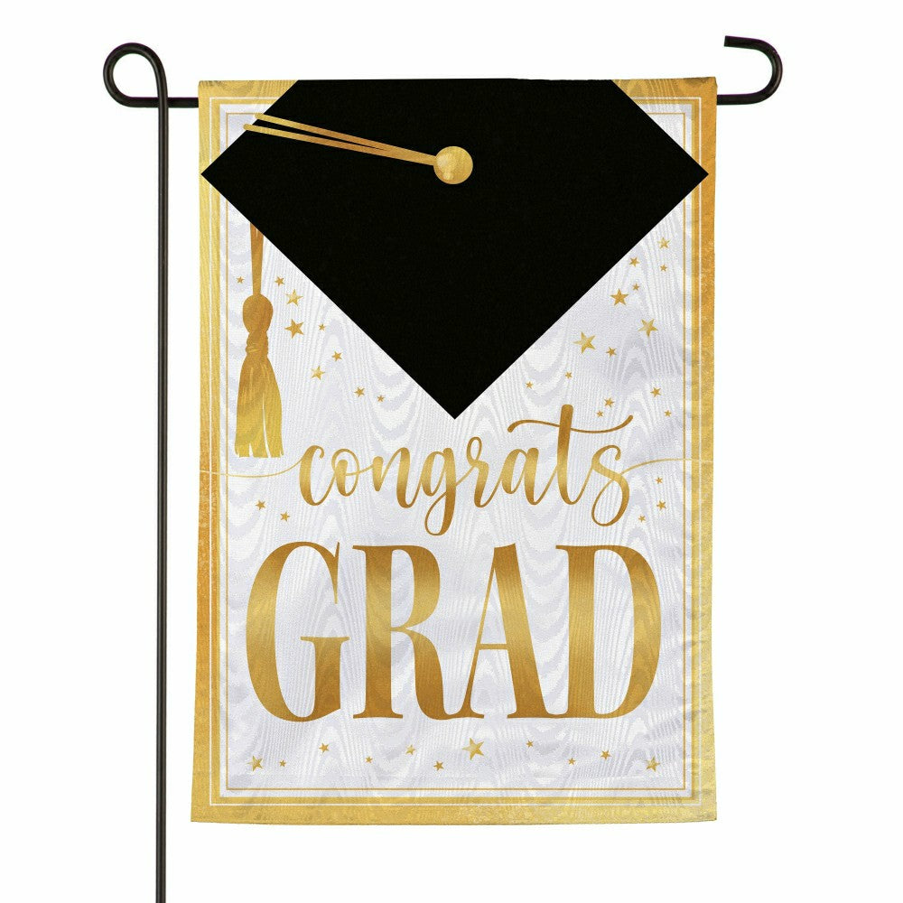 Plow & Hearth Graduation Moire Garden Flag